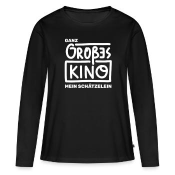 Ganz Großes Kino mein Schätzelein - Frauen Premium Bio Langarmshirt - Schwarz - Vorne - Julia (174cm)