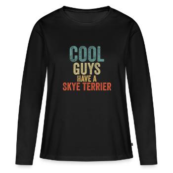 Les gars cool ont un skye terrier - T-shirt manches longues Premium bio Femme - noir - Devant - Julia (174cm)