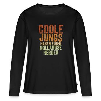 Hollandse Herder - Frauen Premium Bio Langarmshirt - Schwarz - Vorne - Julia (174cm)