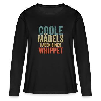 Whippet - Frauen Premium Bio Langarmshirt - Schwarz - Vorne - Julia (174cm)