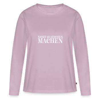 Nicht quatschen machen - Frauen Premium Bio Langarmshirt - Altrosa - Vorne - Julia (174cm)