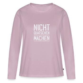 Nicht quatschen machen - Frauen Premium Bio Langarmshirt - Altrosa - Vorne - Julia (174cm)