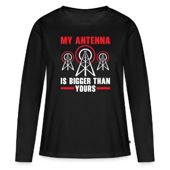 Meine Antenne ist größer als deine Amateurfunkante - Frauen Premium Bio Langarmshirt - Schwarz - Vorne - Julia (174cm)