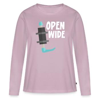 Open Wide Krankenschwester Anästhesie Anästhesist - Frauen Premium Bio Langarmshirt - Altrosa - Vorne - Julia (174cm)