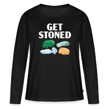 Obtenez Stoned Geology Rockhound Rock Gathering - T-shirt manches longues Premium bio Femme - noir - Devant - Julia (174cm)