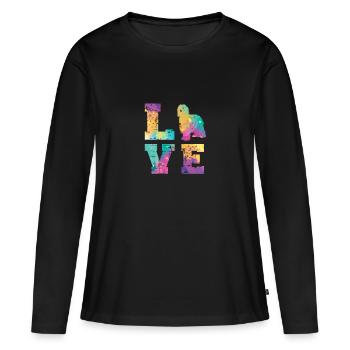 Briard Love - Women's Premium Organic Long Sleeve Shirt - black - Front - Julia (174cm)