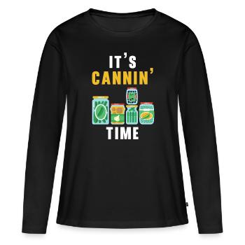 C’est le temps de mettre en conserve des contenants de contenants de nourriture en conserve - T-shirt manches longues Premium bio Femme - noir - Devant - Julia (174cm)