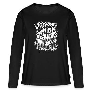 Techno and Electro Music - Women's Premium Organic Long Sleeve Shirt - black - Front - Julia (174cm)