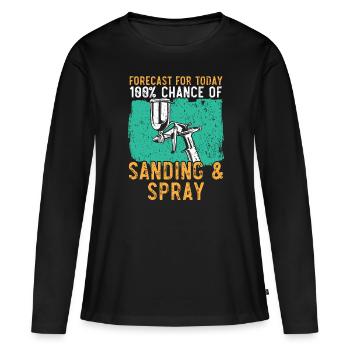 Je ne peux pas, j’ai des plans dans la cabine Karos - T-shirt manches longues Premium bio Femme - noir - Devant - Julia (174cm)
