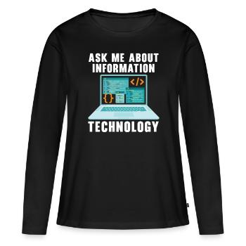 I.T. Dept Haben Sie versucht, es aus- und wieder a - Frauen Premium Bio Langarmshirt - Schwarz - Vorne - Julia (174cm)