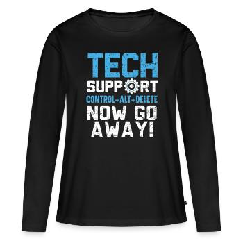 Tech Support Control + Alt + Delete Now Go Away - Women's Premium Organic Long Sleeve Shirt - black - Front - Julia (174cm)