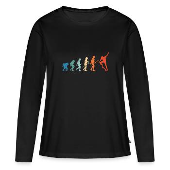 Skateboarding Evolution Skateboard Skater - Frauen Premium Bio Langarmshirt - Schwarz - Vorne - Julia (174cm)