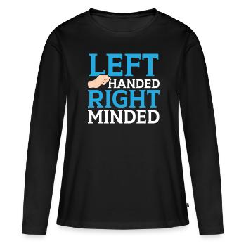 Left-handed Left-handed Left-handed Funny link - Women's Premium Organic Long Sleeve Shirt - black - Front - Julia (174cm)