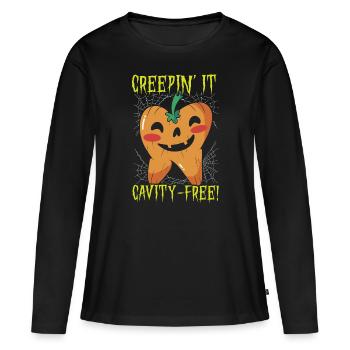 Does it crawl tooth decay free! - Women's Premium Organic Long Sleeve Shirt - black - Front - Julia (174cm)
