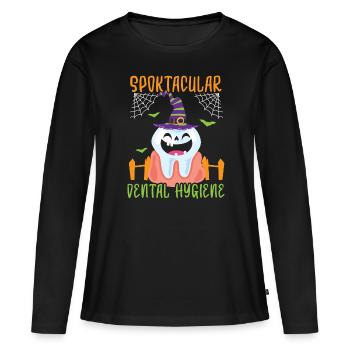 Hygiène dentaire spooctaculaire. - T-shirt manches longues Premium bio Femme - noir - Devant - Julia (174cm)