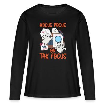 Hocus-pocus sur le comptable fiscal Halloween - T-shirt manches longues Premium bio Femme - noir - Devant - Julia (174cm)