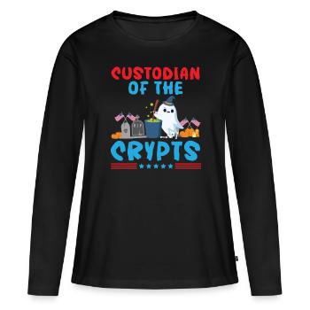 Gardien de l’école de la crypte Gardien Hallowe - T-shirt manches longues Premium bio Femme - noir - Devant - Julia (174cm)