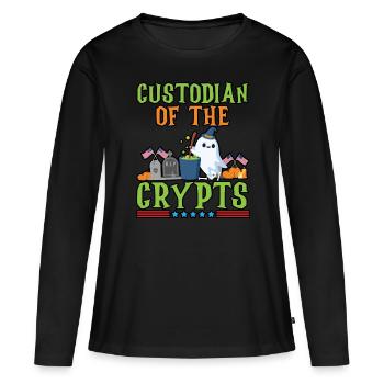 Gardien de la crypte Gardien de la salle de l’école - T-shirt manches longues Premium bio Femme - noir - Devant - Julia (174cm)