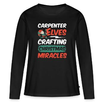 Applaudissements de Noël et dents dentaires propres - T-shirt manches longues Premium bio Femme - noir - Devant - Julia (174cm)