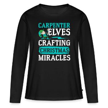 Applaudissements de Noël et dentisterie dentaire propre - T-shirt manches longues Premium bio Femme - noir - Devant - Julia (174cm)