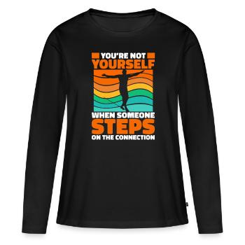 Vous n’êtes pas vous-même quand quelqu’un marche... - T-shirt manches longues Premium bio Femme - noir - Devant - Julia (174cm)