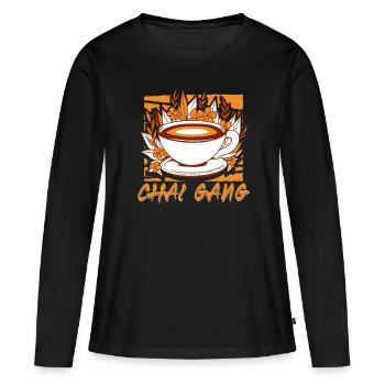 Gang Chai - T-shirt manches longues Premium bio Femme - noir - Devant - Julia (174cm)