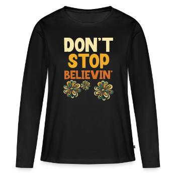 Paroles Mélomanes Auteurs-compositeurs Festival de musique - T-shirt manches longues Premium bio Femme - noir - Devant - Julia (174cm)