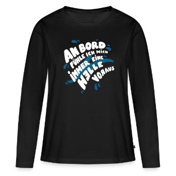 Eine Kreuzfahrt machen - Frauen Premium Bio Langarmshirt - Schwarz - Vorne - Julia (174cm)