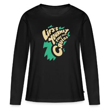 Travel and be alive - Women's Premium Organic Long Sleeve Shirt - black - Front - Julia (174cm)