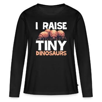 Isopod Lover Entomologist Dinosaur Rollie Pill bug - Frauen Premium Bio Langarmshirt - Schwarz - Vorne - Julia (174cm)