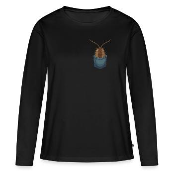 Pill Bug Illustration for Rollie Pollie Mom Isopod - Frauen Premium Bio Langarmshirt - Schwarz - Vorne - Julia (174cm)