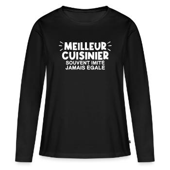 Cuisinier | Je suis le meilleur Cuisinier - T-shirt manches longues Premium bio Femme - noir - Devant - Julia (174cm)