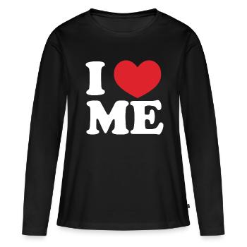 Je m’aime - T-shirt manches longues Premium bio Femme - noir - Devant - Julia (174cm)