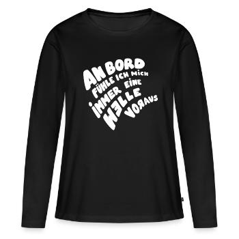 Kreuzfahrt an Bord - Frauen Premium Bio Langarmshirt - Schwarz - Vorne - Julia (174cm)