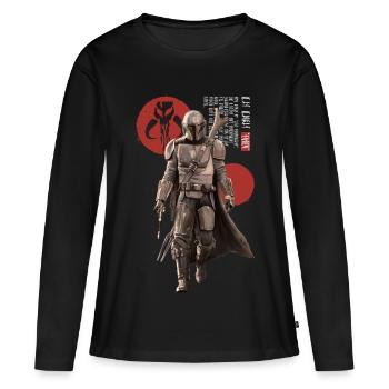 Star Wars: Mandalorian Mandalorianer & Zeichen - Frauen Premium Bio Langarmshirt - Schwarz - Vorne - Julia (174cm)