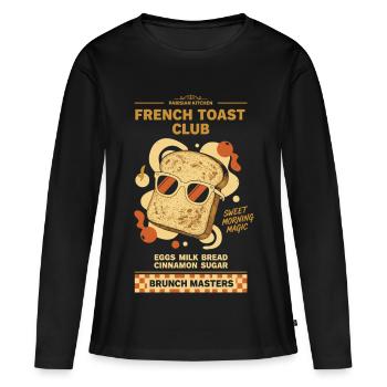 Frühstück French Toast Club Süße Morgenmagie - Frauen Premium Bio Langarmshirt - Schwarz - Vorne - Julia (174cm)