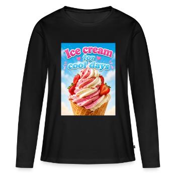 Glace pour les jours froids - T-shirt manches longues Premium bio Femme - noir - Devant - Julia (174cm)