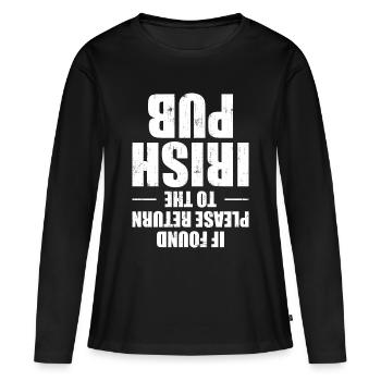 Irish Pub Party St Paddys Geschenk - Frauen Premium Bio Langarmshirt - Schwarz - Vorne - Julia (174cm)