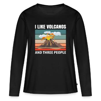 Vulkan Vulkane Vulkanliebhaber Shirt lustig Vulkan - Frauen Premium Bio Langarmshirt - Schwarz - Vorne - Julia (174cm)
