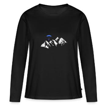 Paragleiten Gleitschirm - Frauen Premium Bio Langarmshirt - Schwarz - Vorne - Julia (174cm)