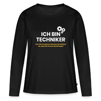 Ich bin Techniker - Frauen Premium Bio Langarmshirt - Schwarz - Vorne - Julia (174cm)