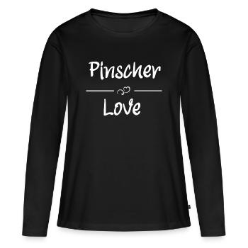 Pinscher Love - Frauen Premium Bio Langarmshirt - Schwarz - Vorne - Julia (174cm)