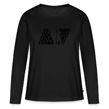 Sport d’équipe Black - T-shirt manches longues Premium bio Femme - noir - Devant - Julia (174cm)