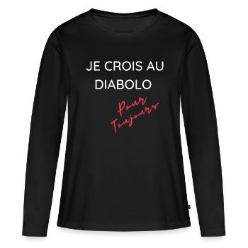 Cadeau humour diabolo cirque passion drôle - T-shirt manches longues Premium bio Femme - noir - Devant - Julia (174cm)