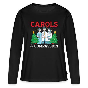 Noël des chants et de l’infirmière Compassion - T-shirt manches longues Premium bio Femme - noir - Devant - Julia (174cm)