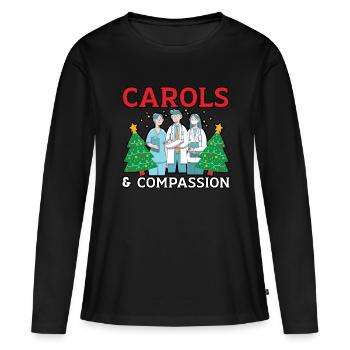 Noël des chants et de l’infirmière Compassion - T-shirt manches longues Premium bio Femme - noir - Devant - Julia (174cm)