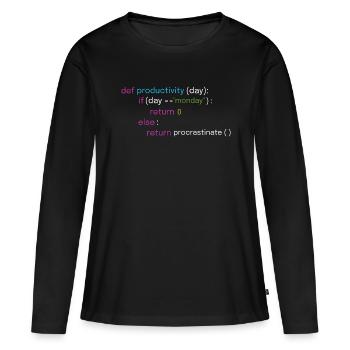 Fun assembly and coding design - Women's Premium Organic Long Sleeve Shirt - black - Front - Julia (174cm)
