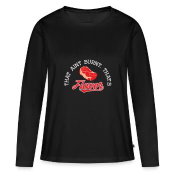 BBQ - T-shirt manches longues Premium bio Femme - noir - Devant - Julia (174cm)