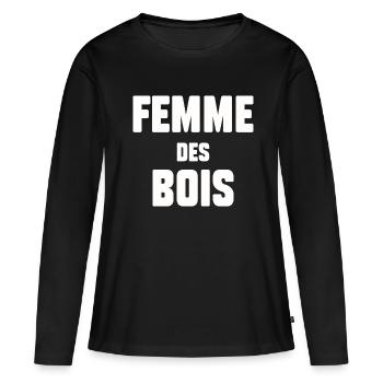 Femme des bois - T-shirt manches longues Premium bio Femme - noir - Devant - Julia (174cm)