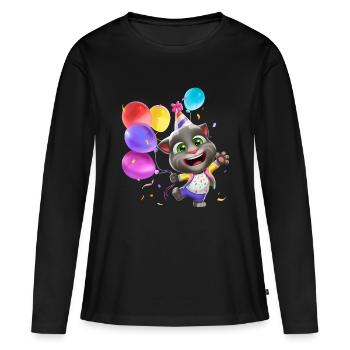 Talking Tom Birthday Balloons - Women's Premium Organic Long Sleeve Shirt - black - Front - Julia (174cm)